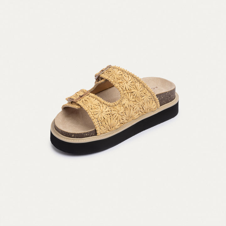 Achilles | Soleil Buckle Platform - Beige