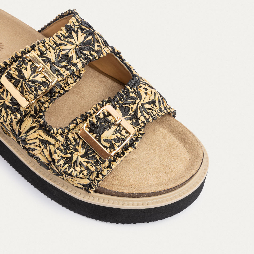 Achilles | Soleil Buckle Platform - Black