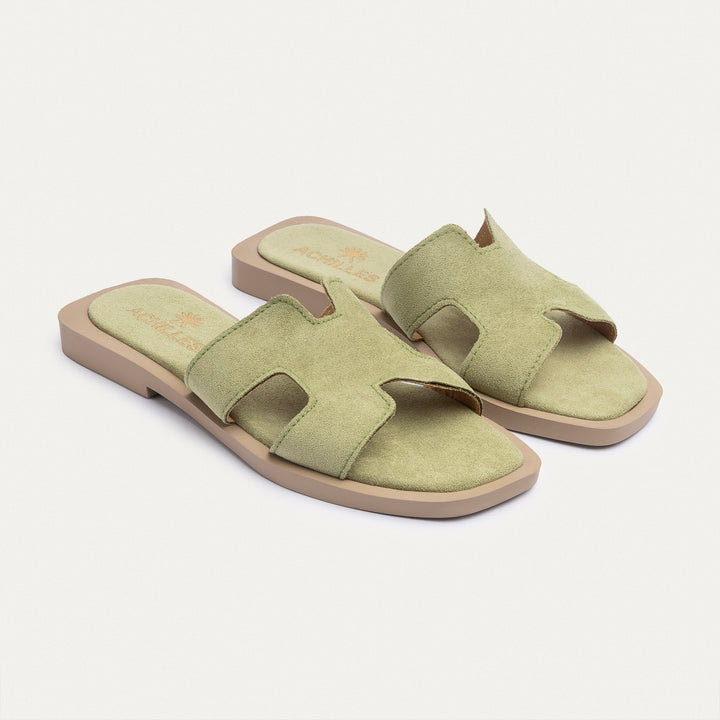 Achilles | Liana Flat Slides - Mint Green