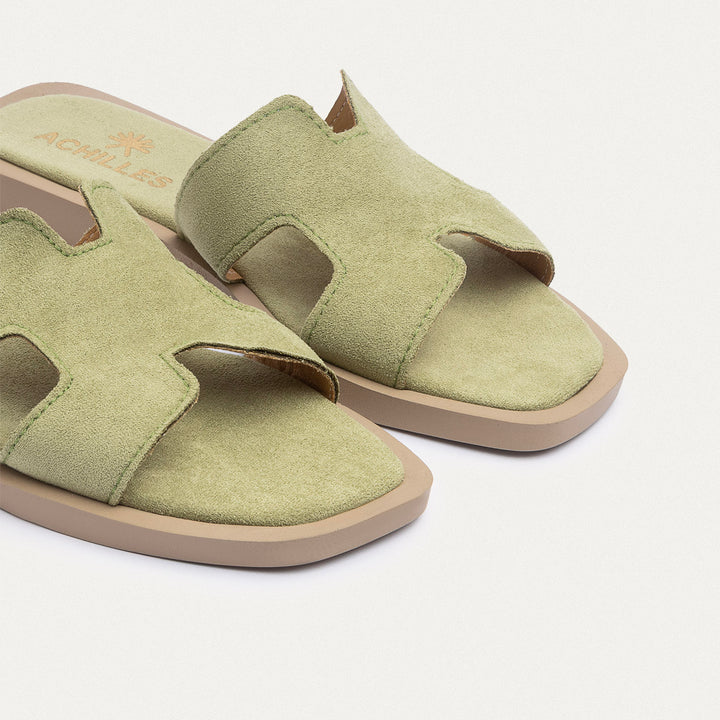 Achilles | Liana Flat Slides - Mint Green