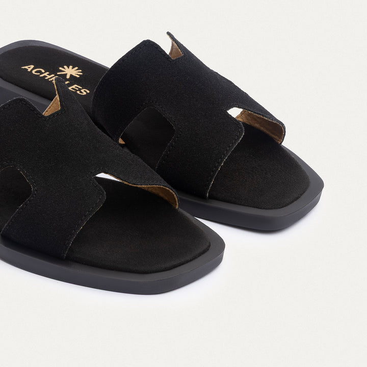Achilles | Liana Flat Slides -Black
