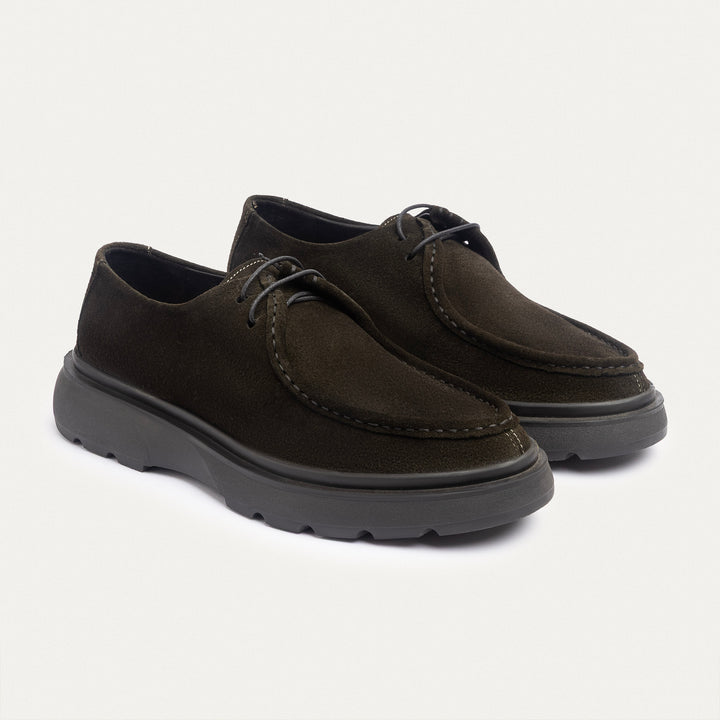 Achilles| Contour Comfort Moc-Toe Lace-Up Shoe - Dark Olive