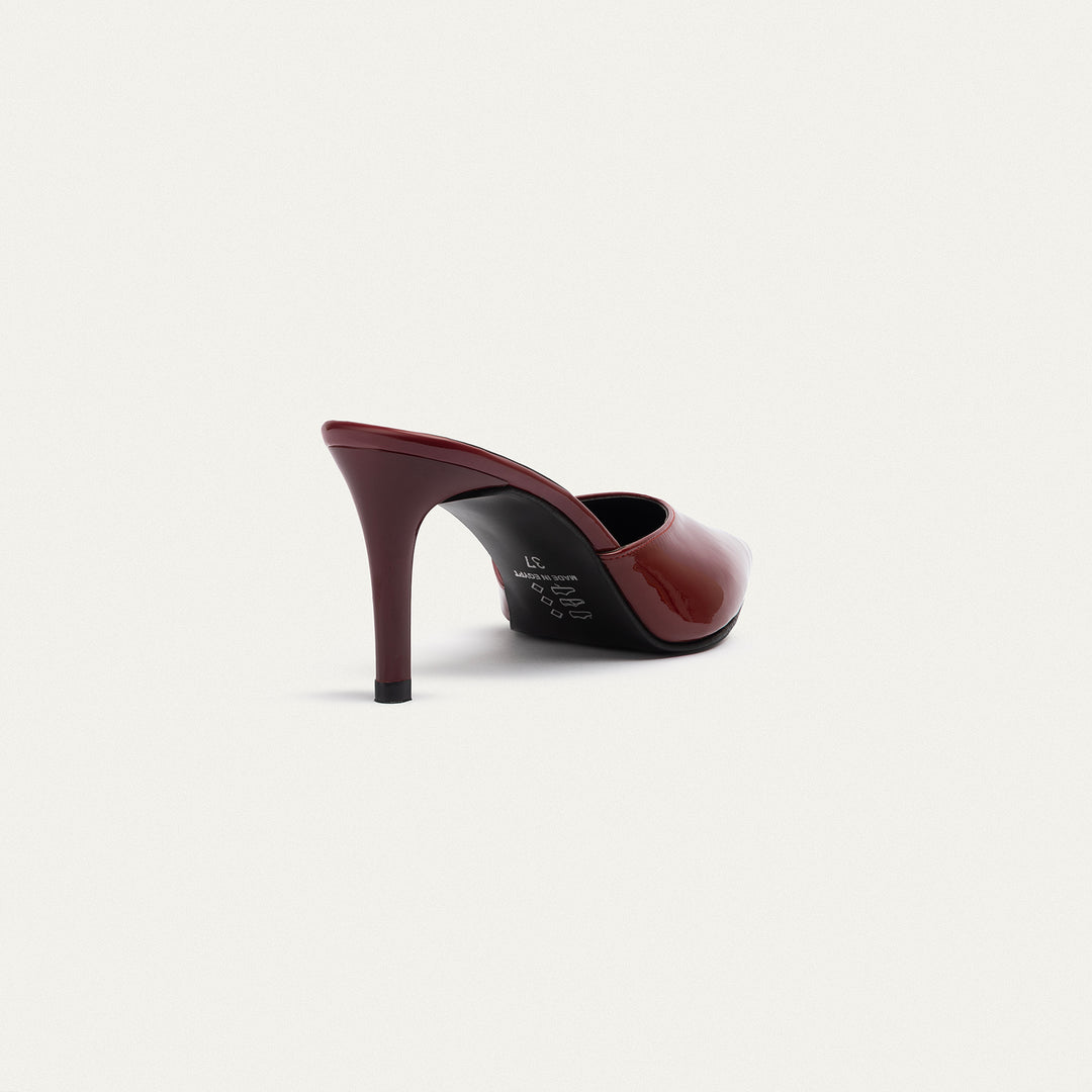 Achilles| Cleo Patent Mule Heels - Crimson Red