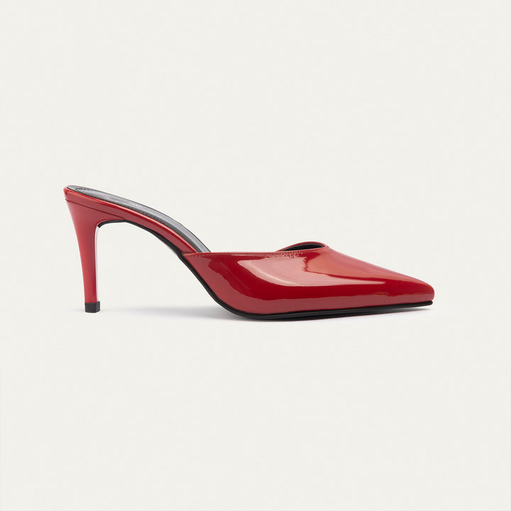 Achilles| Cleo Patent Mule Heels - Red