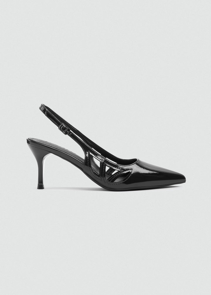 Slingback Platform Pumps - Black