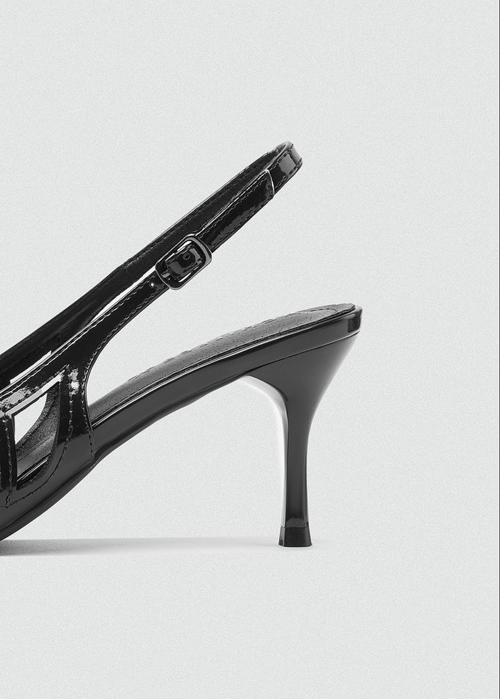 Slingback Platform Pumps - Black