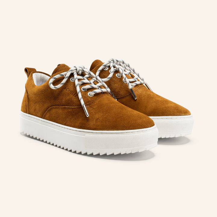 Achilles Zig 2.0 | Lace up Suede Sneakers - Havana