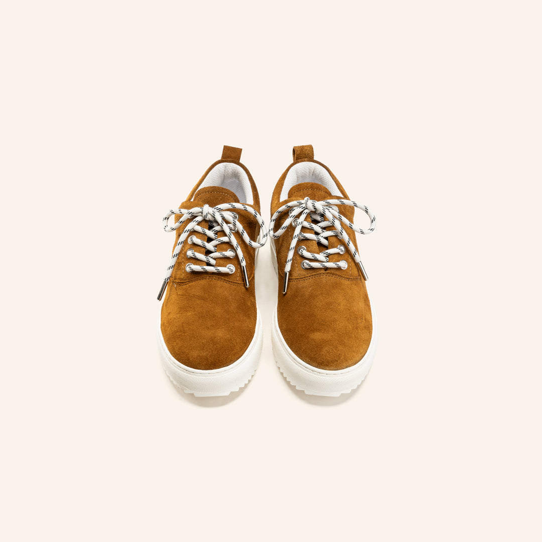 Achilles Zig 2.0 | Lace up Suede Sneakers - Havana