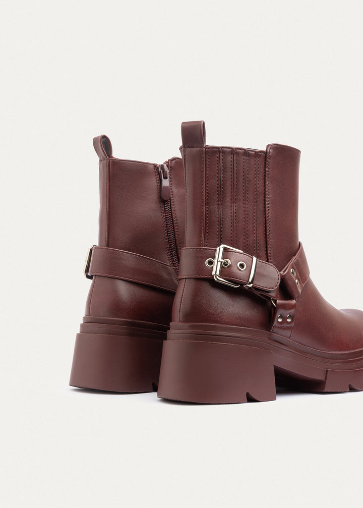 Rebel Harness Boots| Burguandy