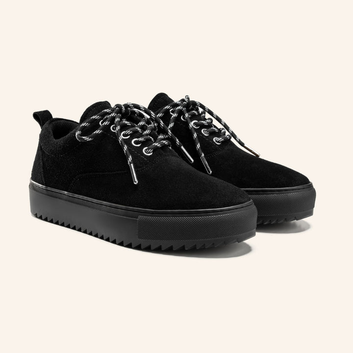 Achilles Zig 2.0 | Lace up Suede Sneakers - Black