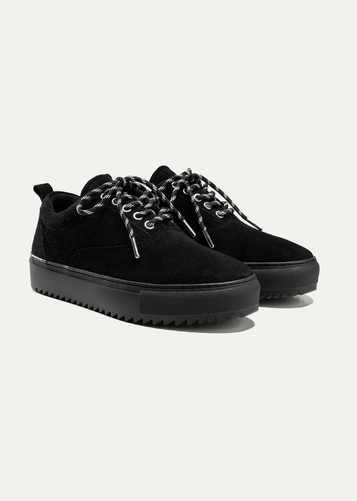 Achilles Zig 2.0 | Lace up Suede Sneakers - Black