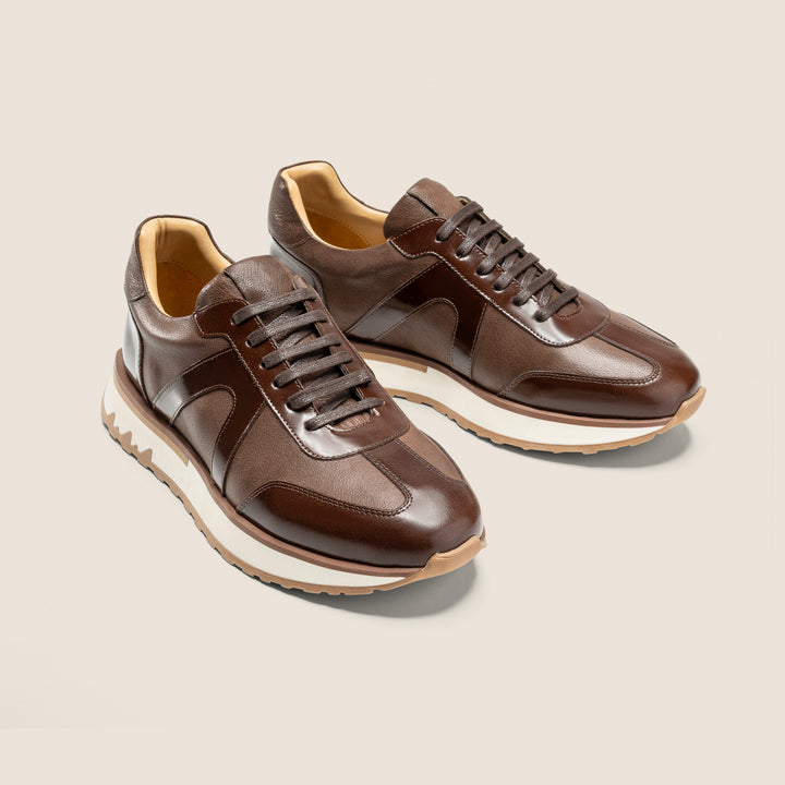 Achilles Beast | Duo Genuine Leather Ultimate Durable Sneakers - Pure Brown