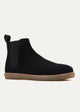Plain Suede Chelsea Half Boot | Black