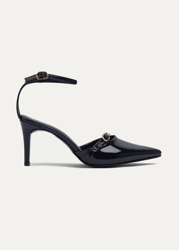 Charm Pointed Heels | Navy Blue