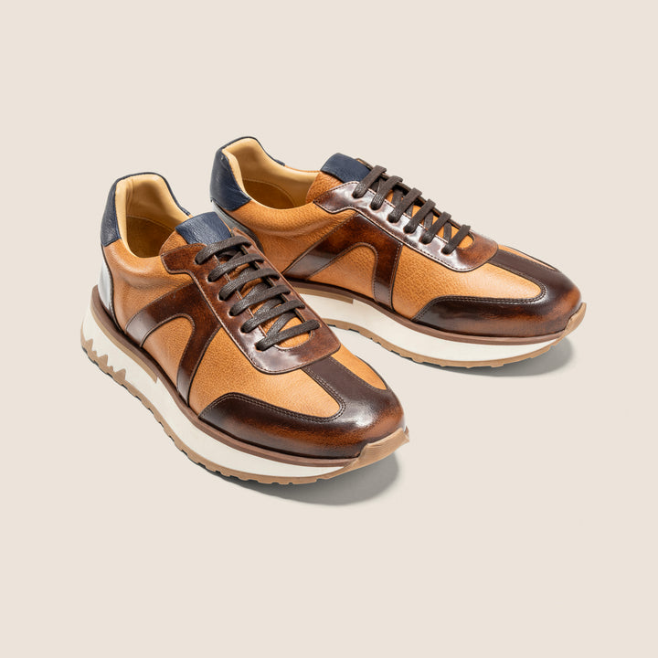 Achilles Beast | Duo Genuine Leather Ultimate Durable Sneakers - Brown X Havana