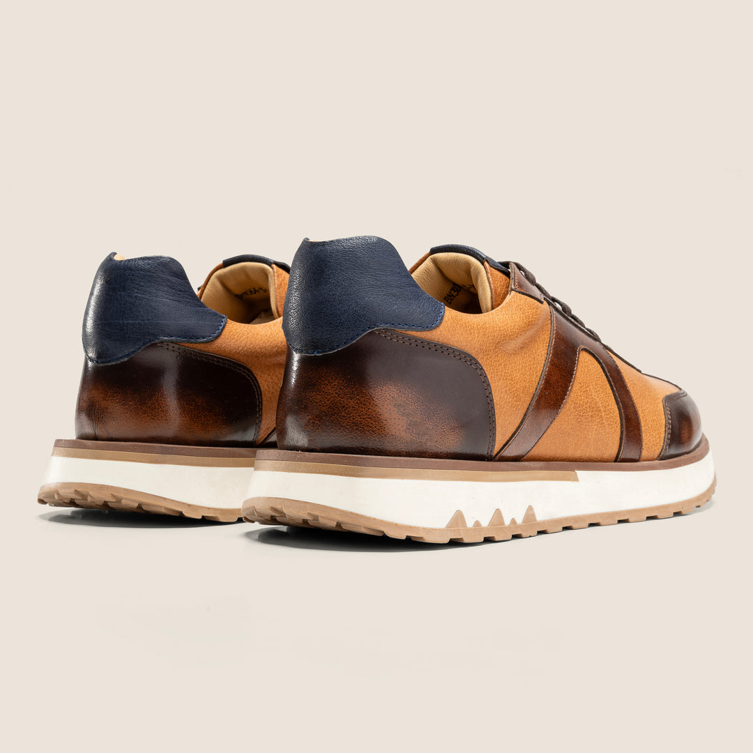 Achilles Beast | Duo Genuine Leather Ultimate Durable Sneakers - Brown X Havana