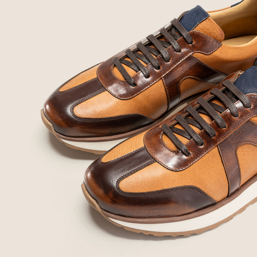 Achilles Beast | Duo Genuine Leather Ultimate Durable Sneakers - Brown X Havana