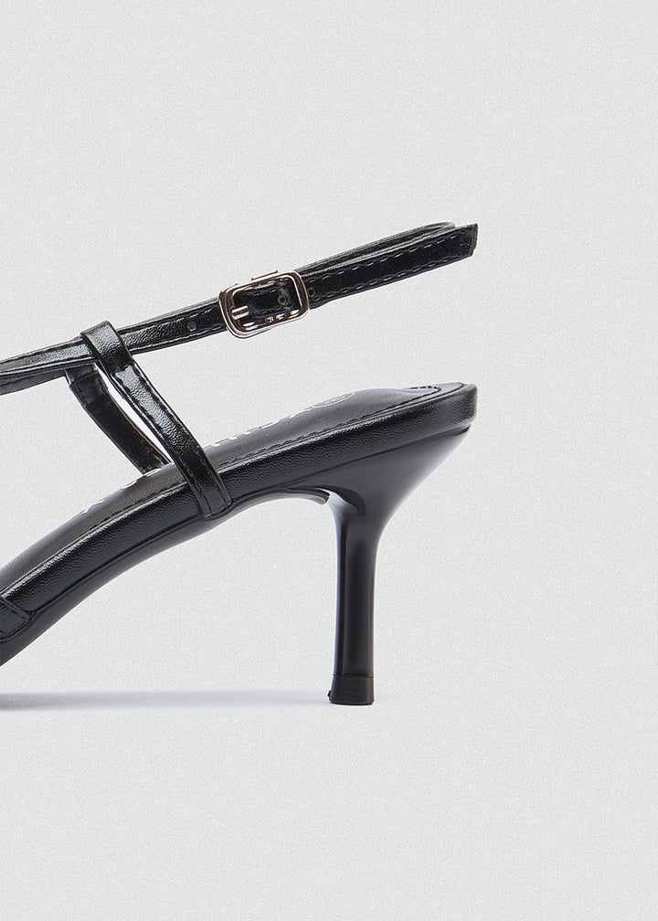 Strappy Caged Slingback Stiletto - Black