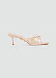 Patent Kitten Bow Heels - Beige