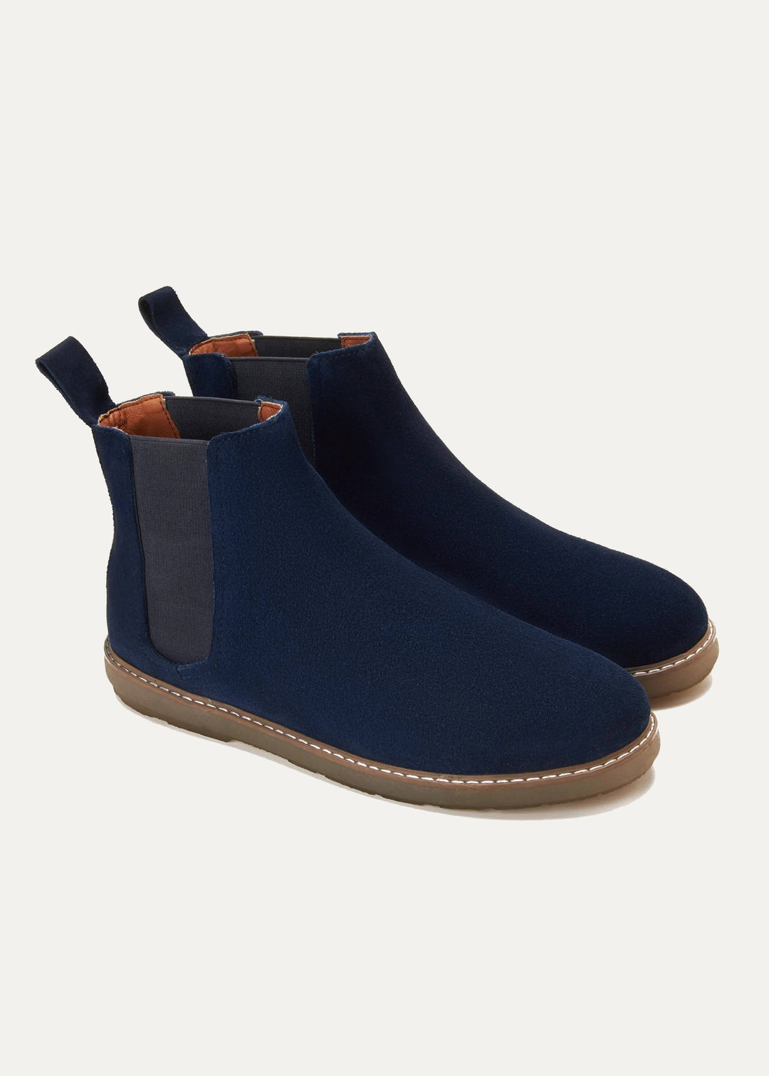 Achilles Plain Suede Chelsea Half Boot - Dark Blue