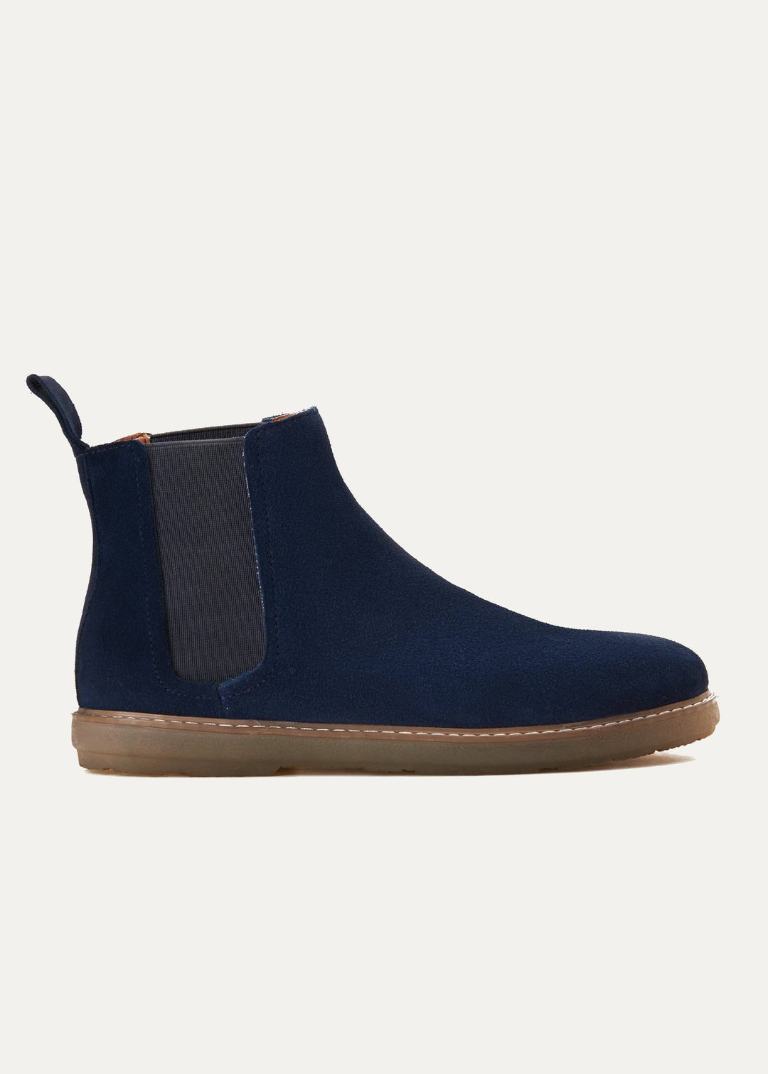 Achilles Plain Suede Chelsea Half Boot - Dark Blue