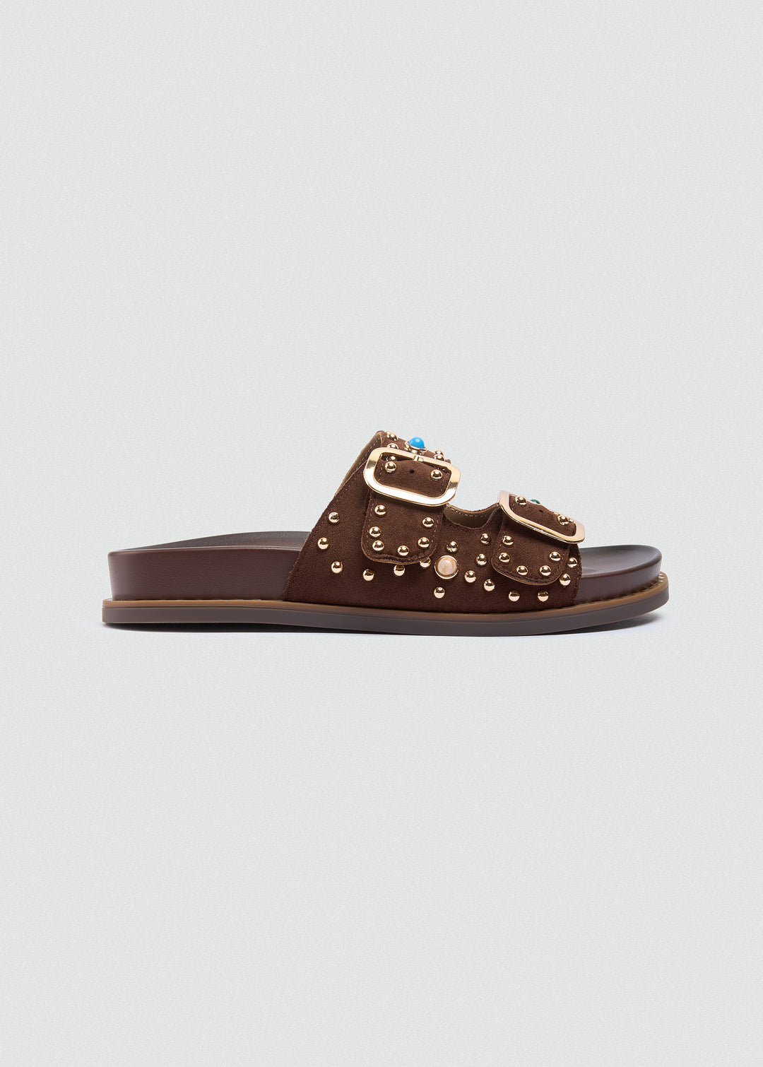 Studded Sandals - Brown