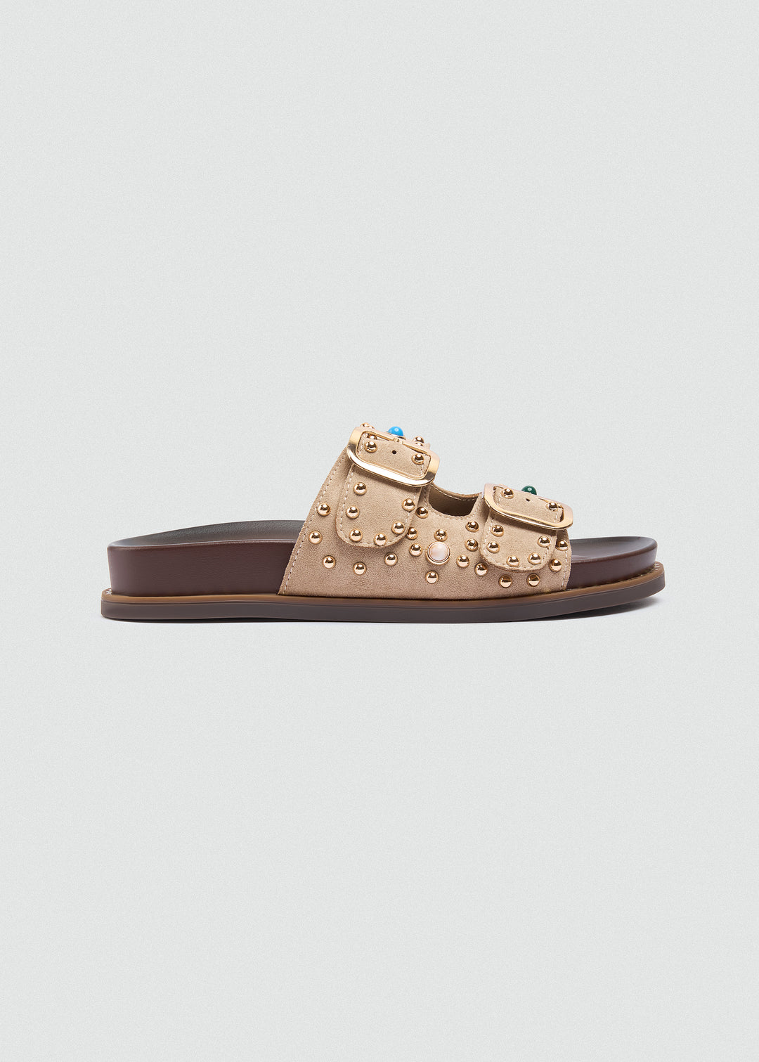 Studded Sandals - Beige