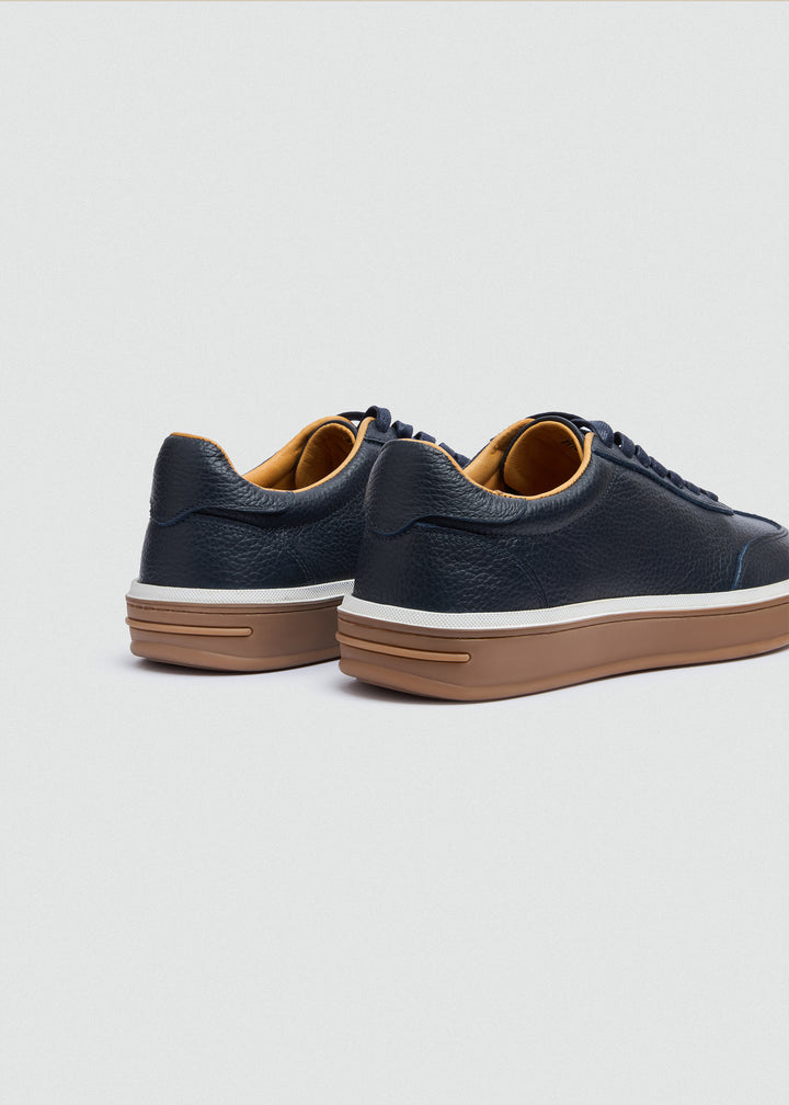 Retro Suede Sneaker - Textured Navy Blue