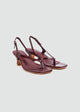 Strappy Thong Heel Sandals - Maroon