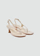 Strappy Thong Heel Sandals - Beige