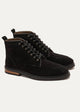 Moc Toe Suede Lace Up Genuine Leather Half Boots | Black