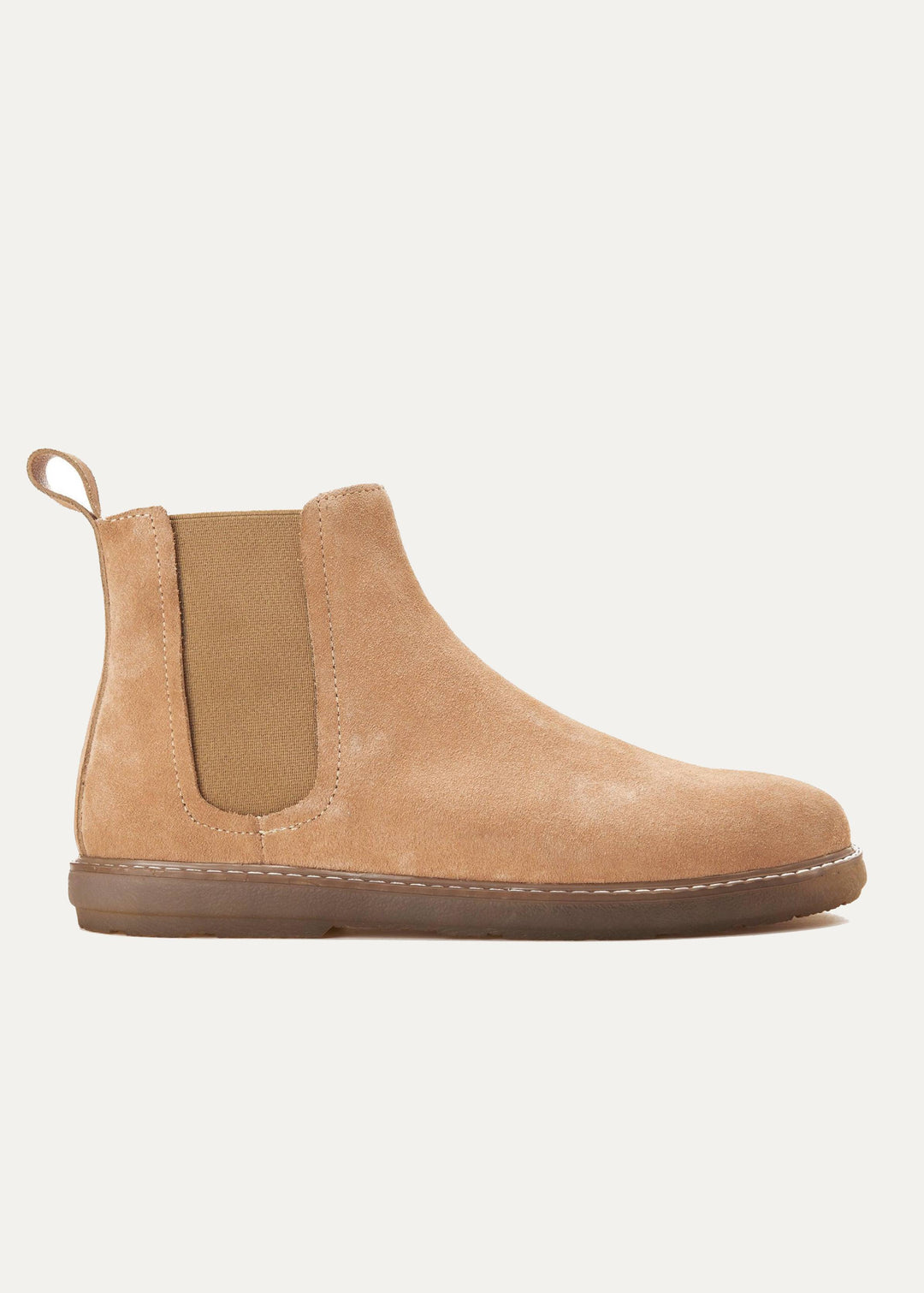 Achilles Plain Suede Chelsea Half Boot - Beige