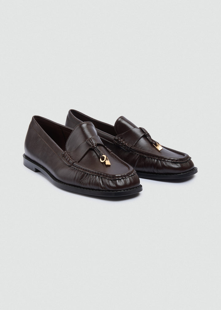 Leather Tassel Loafers - Brown