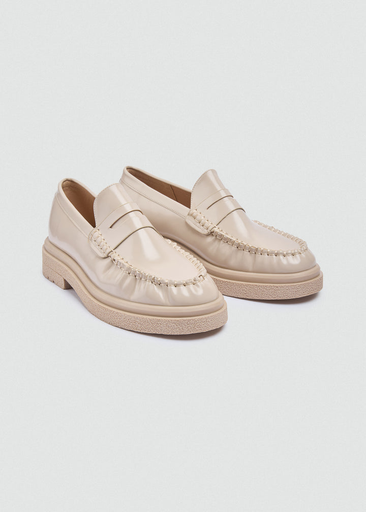 Penny Loafers Chunky Sole - Beige