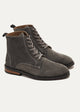 Suede Lace Up Genuine Leather Half Boots | Gray