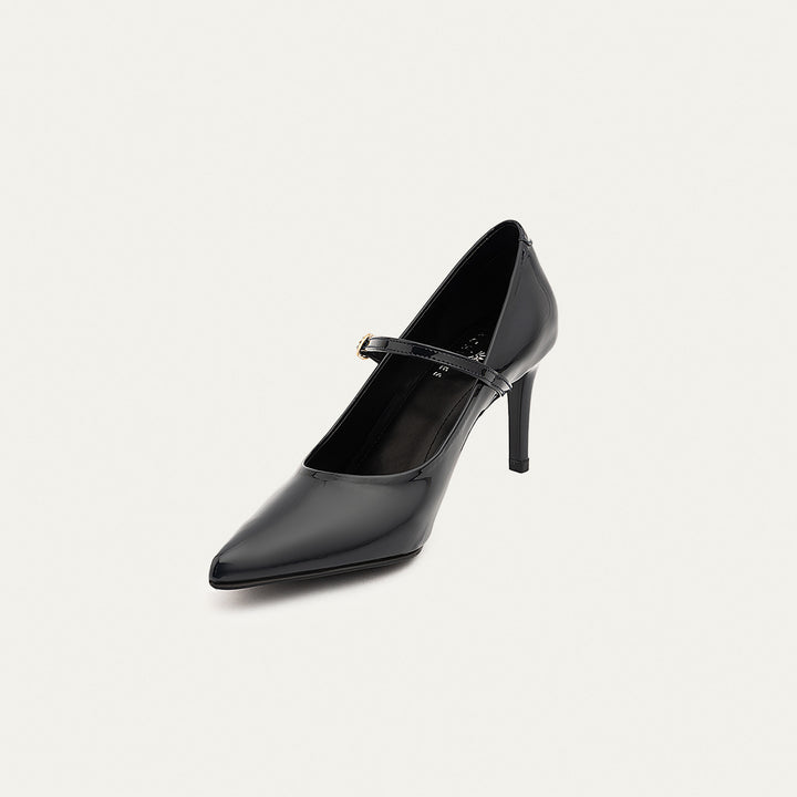 Achilles| Ivory Elegance Mary Jane Heels - Black