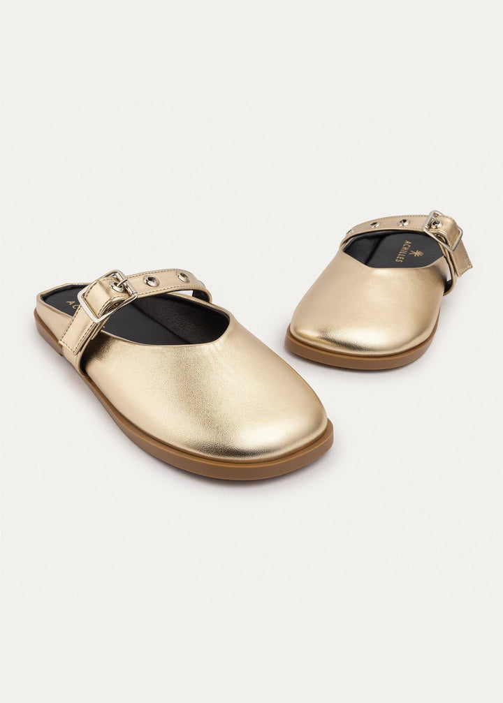 Achilles | Bella Casual Mules - Gold