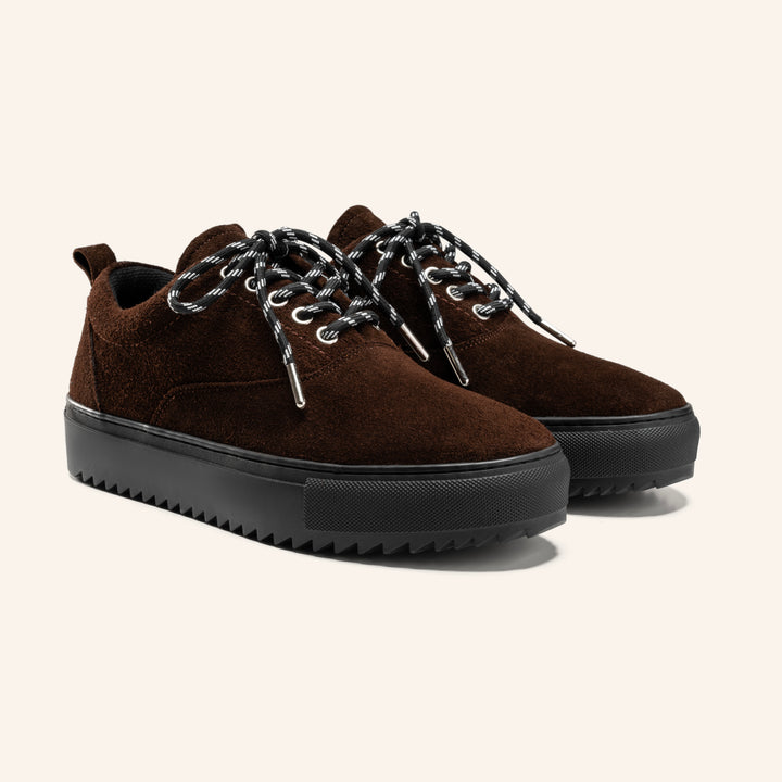 Achilles Zig 2.0 | Lace up Suede Sneakers - Dark Brown