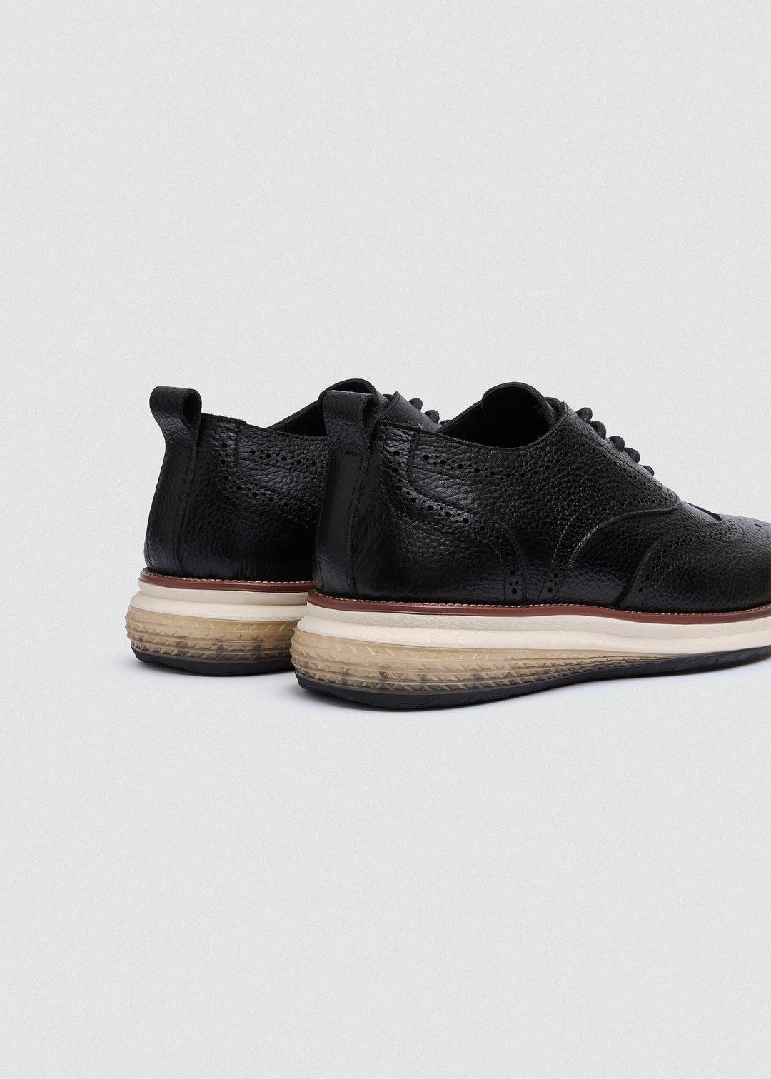 Wingtip Brogue Lace-Up - Textured Black