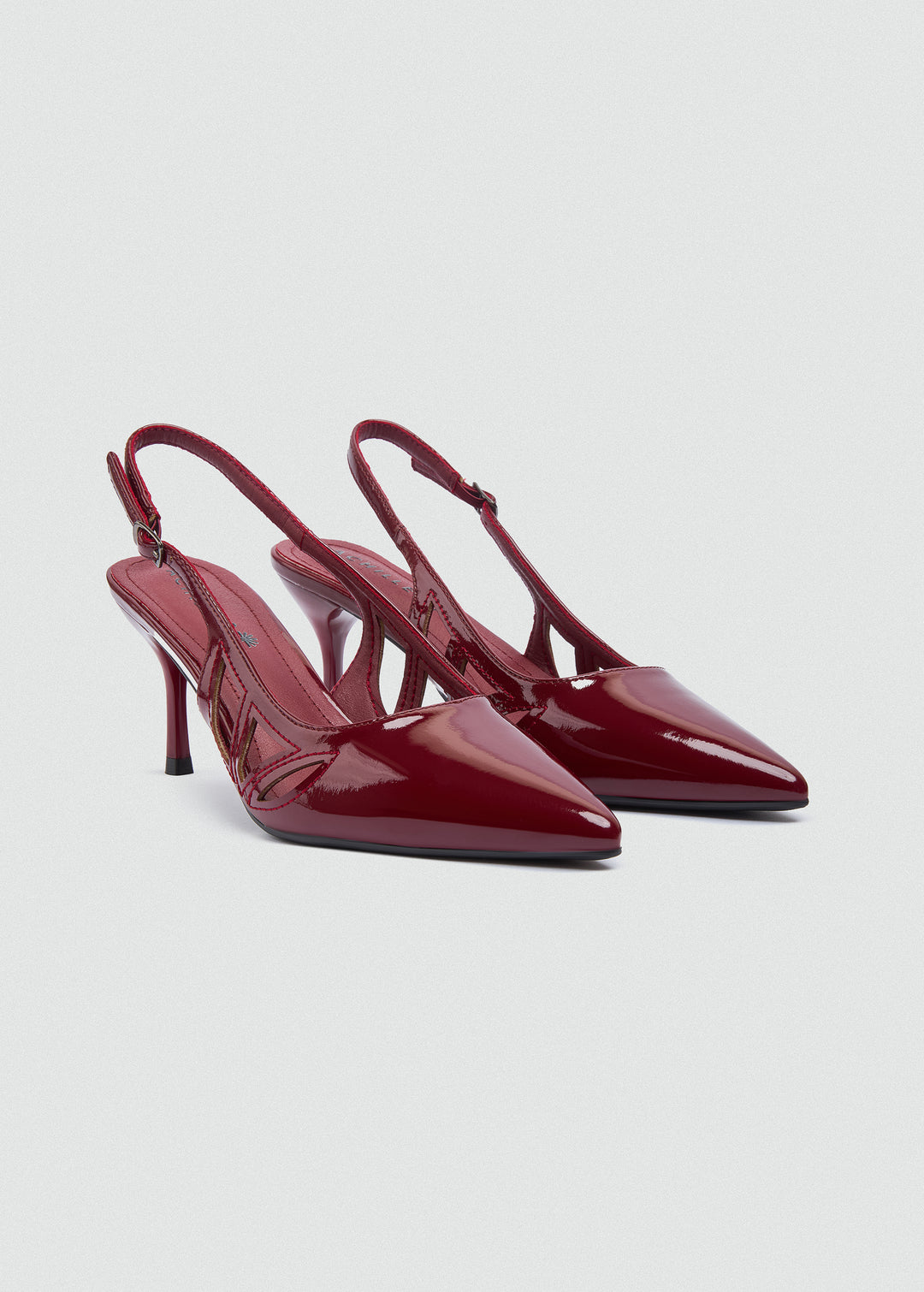 Slingback Platform Pumps - Maroon