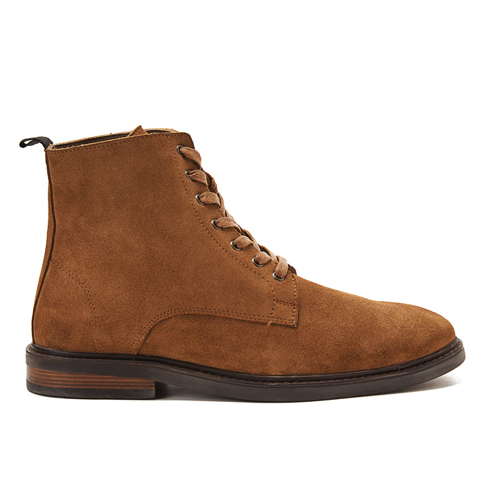 Suede Lace Up Genuine Leather Half Boots | Havana