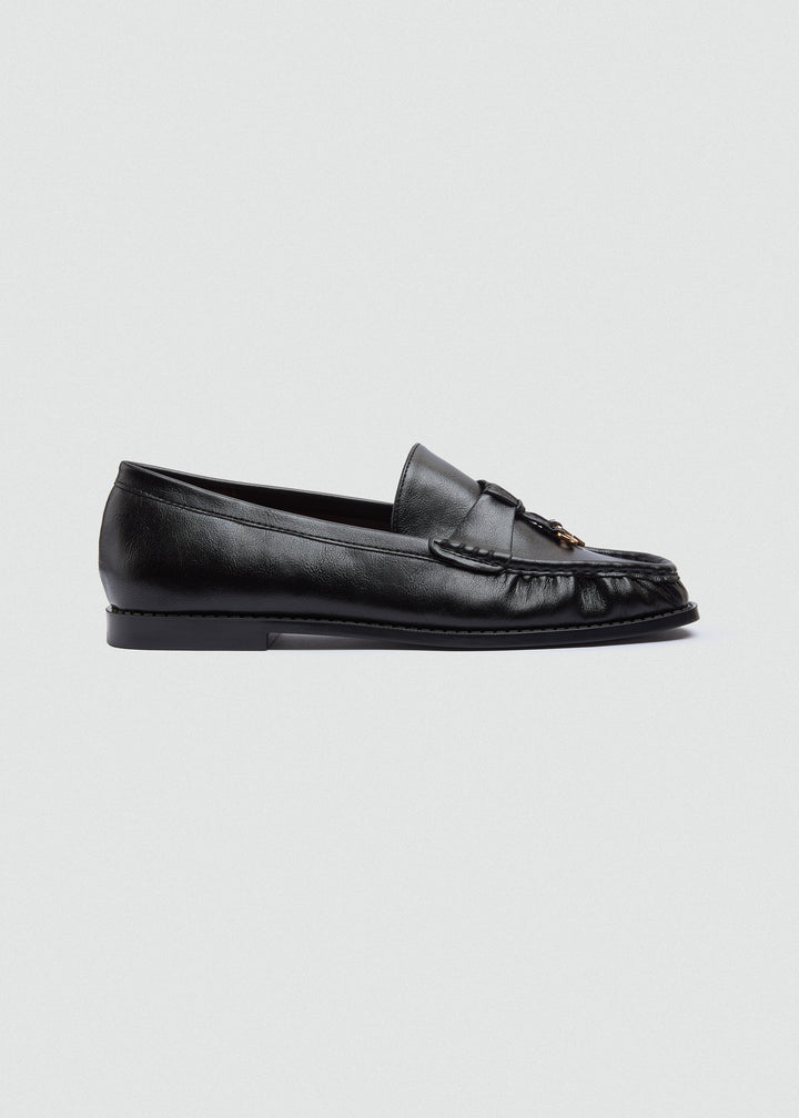 Leather Tassel Loafers - Black