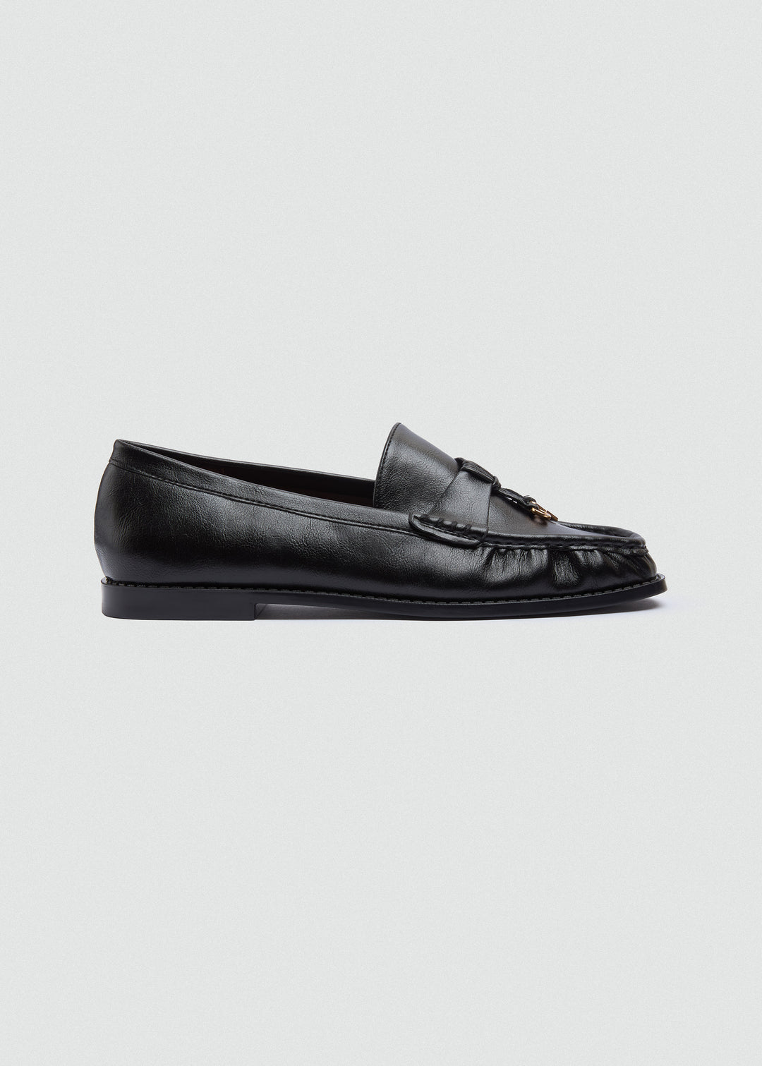 Leather Tassel Loafers - Black