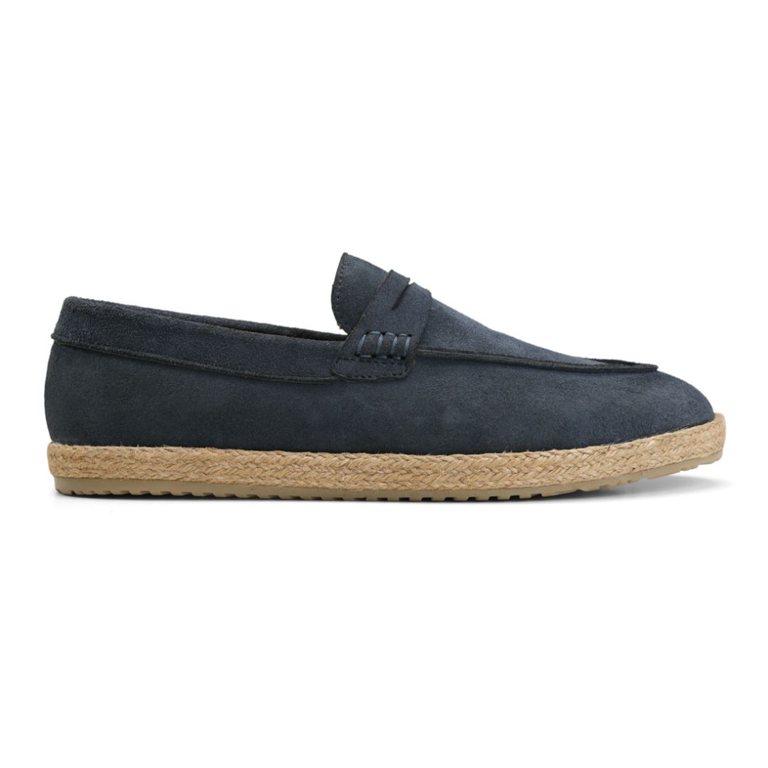 Achilles | PENNY STRAP ESPADRILLES - Suede Dark Blue