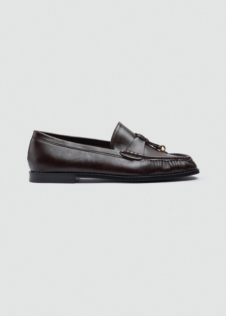 Leather Tassel Loafers - Brown