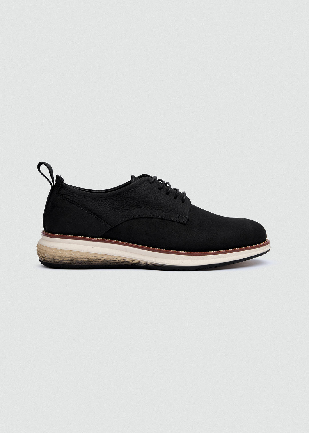 Suede Lace-Up Derby - Textured Black