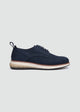 Suede Lace-Up Derby - Textured Navy Blue