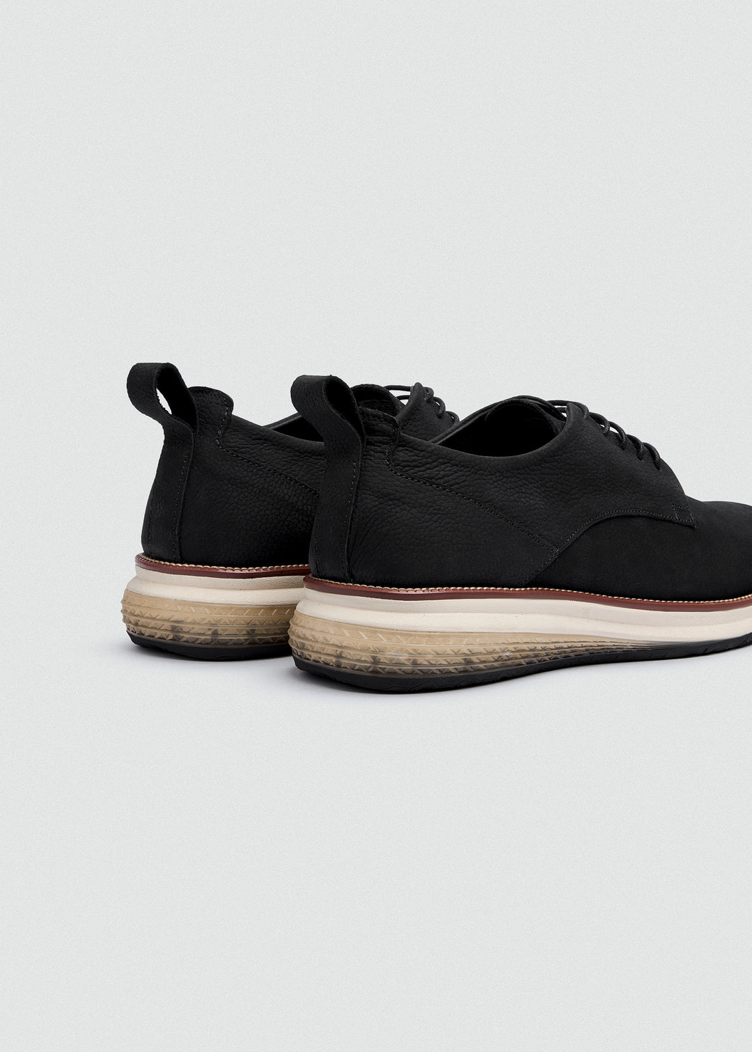 Suede Lace-Up Derby - Textured Black