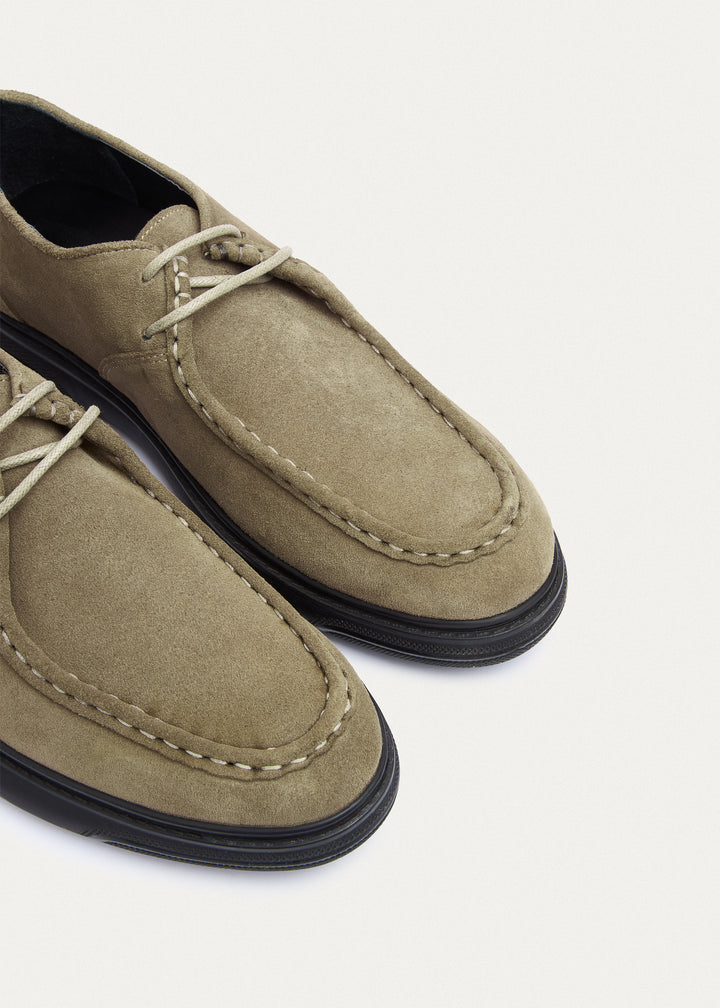 Moc-Toe Lace-Up - Suede Beige