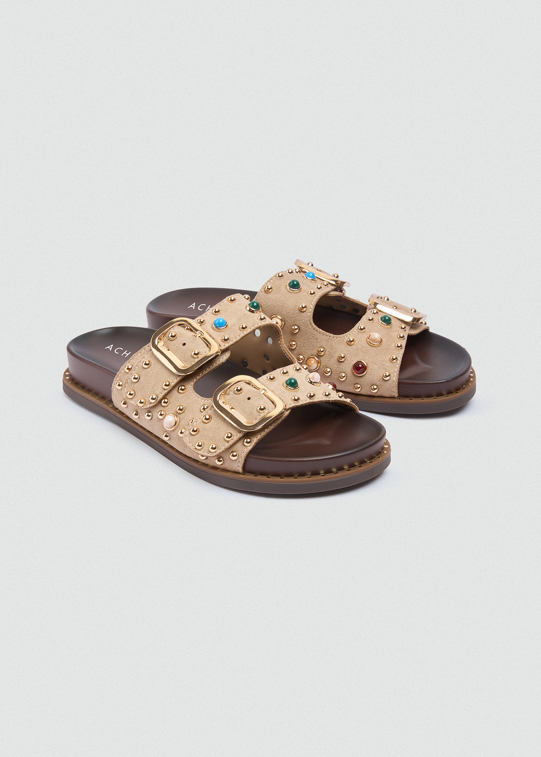 Studded Sandals - Beige